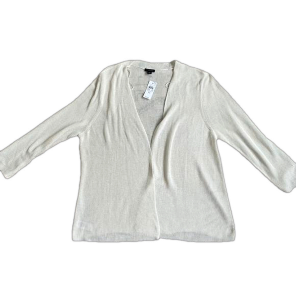 Women's Ann Taylor Cardigan Sweater XL White